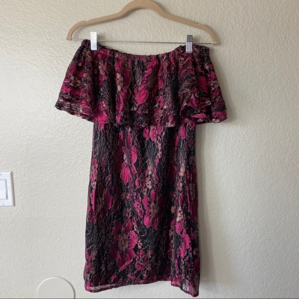 WAYF Cullen Lace Off-the-Shoulder Mini Dress